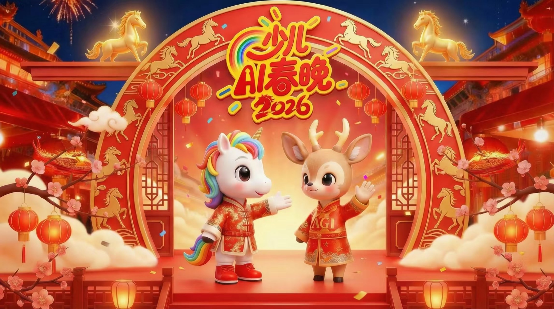 少儿 AI 春晚主 KV 第二稿方案
